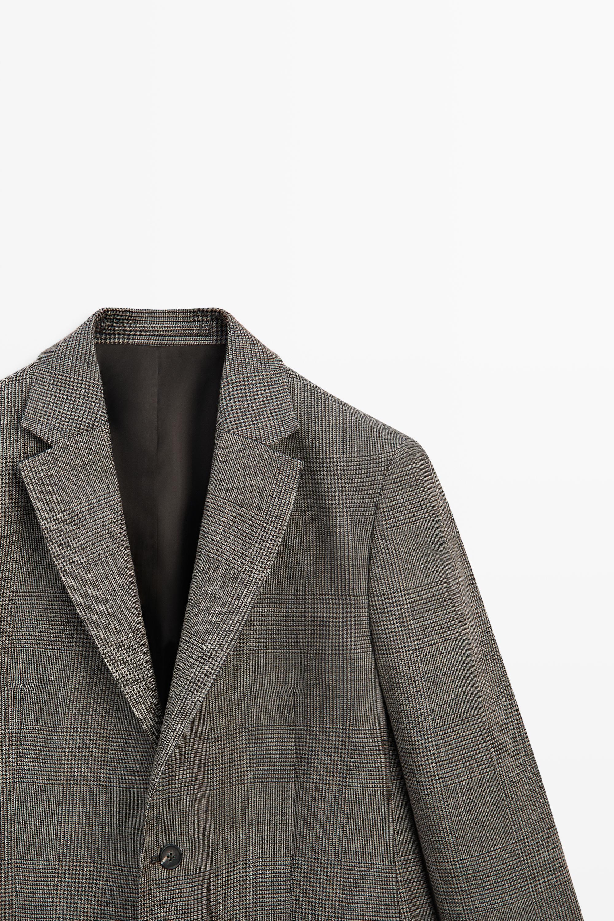Blazer tailored en laine à carreaux